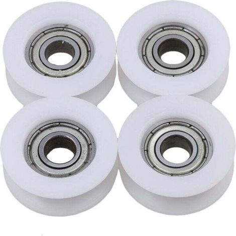 Lot de 4 poulies de guidage à roulement à gorge en U 6 x 24 x 9 mm (1/2)