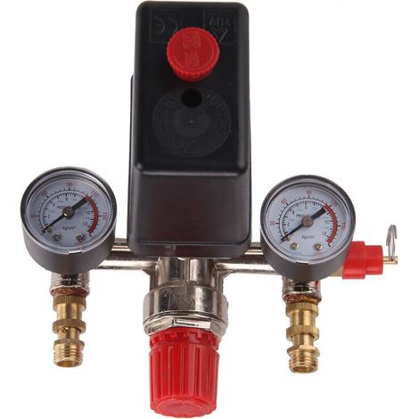 Pressostat et contacteur de compresseur 230 V pressostat vanne gaz collecteur d'admission compresseur contrôle régulateur jauge réglage (1/4)