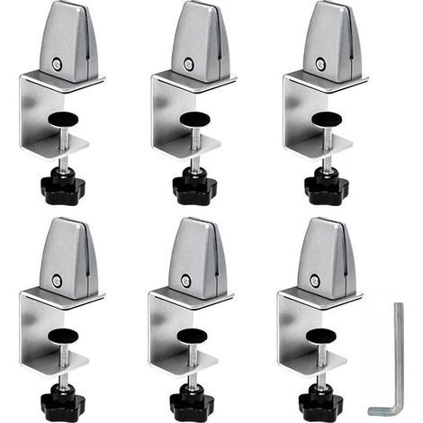 Clip de Support de Protection Anti-Éternuement Réglable en Aluminium, Clip de Séparation Sans Poinçon pour Panneaux de 1/8 à 1 Pouce, Adapté à (1/5)