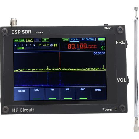 Récepteur Radio SDR DSP Noir Ultra-Mince Sans Fil pour Radioamateur, Écoute 50kHz-200MHz, Équipement de Réception HF (1/5)