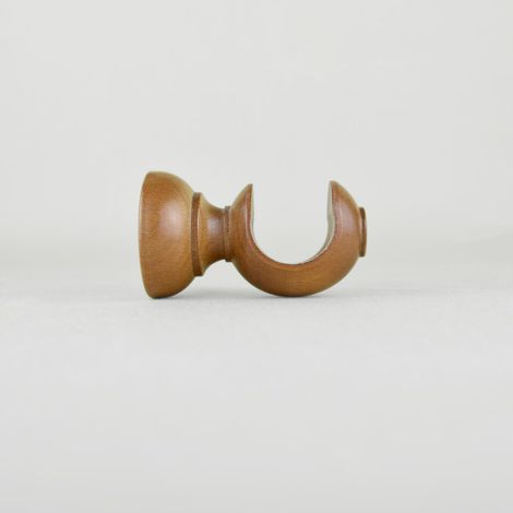 TENDAGGIMANIA Staffe per Tende 1 COPPIA - Per Bastoni per tende in Legno ∅ 35 MM - Staffe con piastrina di fissaggio, viti e tasselli- 100% Legno Made in Italy - Colore: OLMO -LUNGHEZZA 6 CM (1/5)