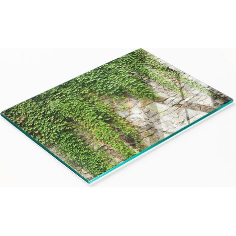 Piatto decorativo multifunzionale in vetro con edera verde per cucina, 80x52 cm (1/5)