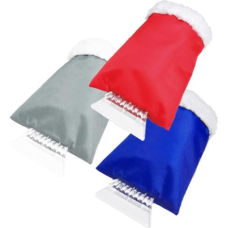 Ice Scraper Mitts for Car Blue/Red Windscreen Scraper with Glove Windshield Snow Scrapers with Waterproof Snow Remover Window Ice Scraper (1/5)