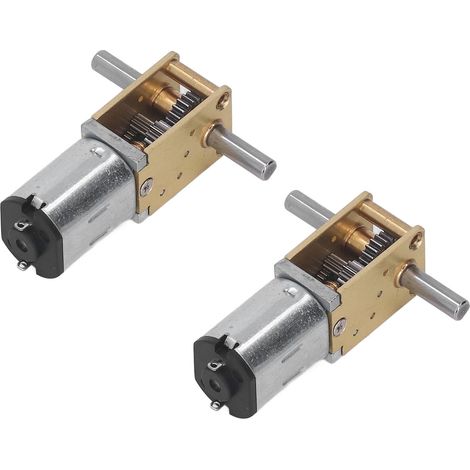 2 Stück Gleichstrom-Getriebemotor, geräuscharm, Doppelwellen-Drehzahlreduzierungsmotor, DC 6 V, 190 U/min (1/5)