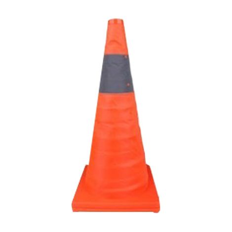 Cône de signalisation pliable avec collerette réfléchissante, extensible, pour le stationnement et la pratique de la conduite, 45 cm / 17,7 pouces
