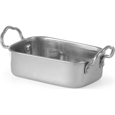 Teglia per snack piccola in acciaio inox 185x95x45mm - Hendi 426487 (1/2)