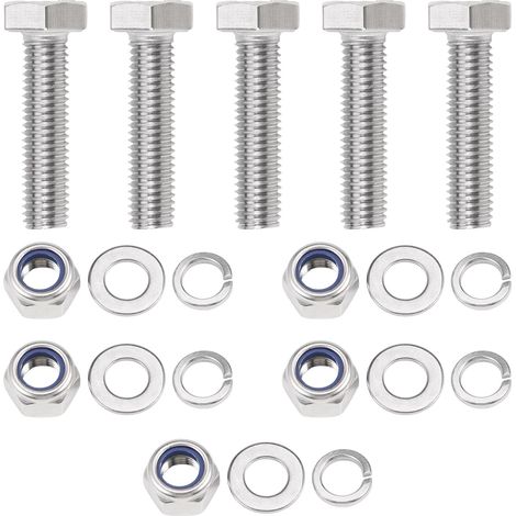 Boulon Hexagonal M6 - Écrou Frein À Insert Nylon - Acier Inoxydable 304 - Pour Machines Meubles Véhicules Impression 3D - 5 Pièces (1/5)