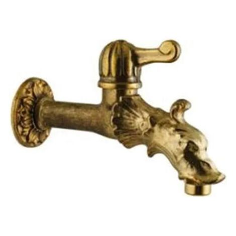 Robinet de puisage gargouille à manette – Laiton poli – Diamètre d'entrée 15x21 mm – Dimensions 112x175 mm (HxP) (1/5)