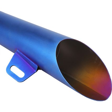 Silencieux universel moto motocross en acier inoxydable, embout d'échappement bleu (1/5)