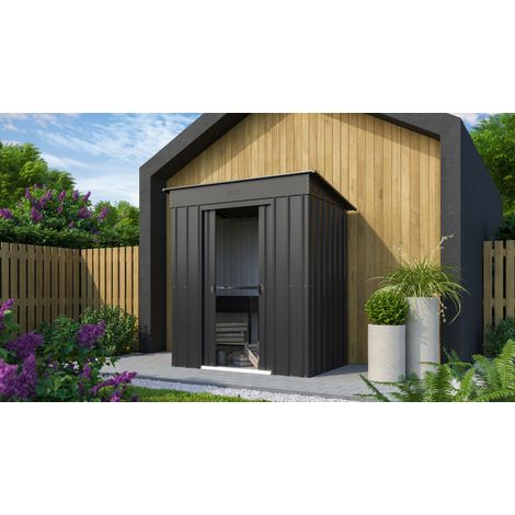 Globel Industries Gerätehaus "Skillion 64", anthrazit, 1,93 m², ohne Schleppdach (1/5)