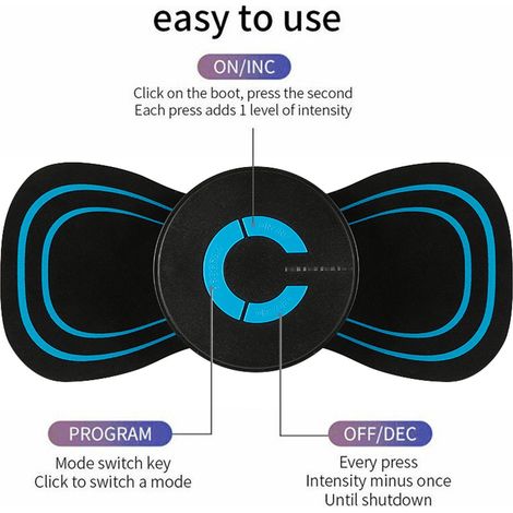 Mini Appareil de Massage du Cou Électrique 6 Modes, Patch Vibrant Anti-Douleur Cervicale, Relaxation Musculaire Portable (1/5)