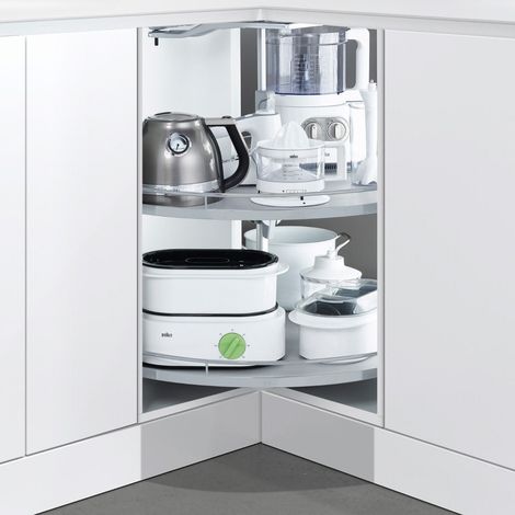 Kesseböhmer REVO 90 Eckschrankbeschlag für 90° Eckschrank, silbergrau/ grau (1/7)
