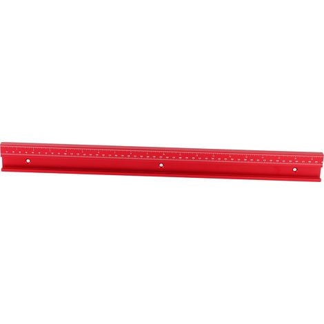 Coulisse graduée Type 45 rouge 300-800mm, rail en alliage d'aluminium pour outillage bois, glissière à poignée poussante 500mm, graduations métriques/impériales. (1/5)