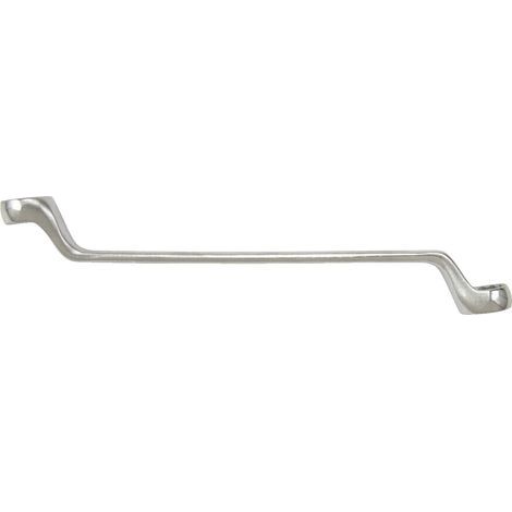 - Chiave ad anello sfalsata - Utensile manuale - Doppia apertura 18x19 mm - Acciaio temprato - Per uso automobilistico e industriale - Argento - 18x19 cm (1/3)