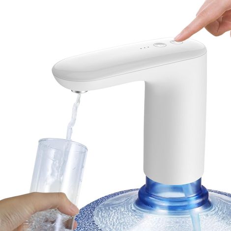 Blanc Distributeur d'eau en Bouteille - USB chargeant la Pompe à Eau Potable Distributeur d'eau électrique Portable Commutateur de Bouteille d'eau pour Bouteille Universelle de 5 gallons (1/5)
