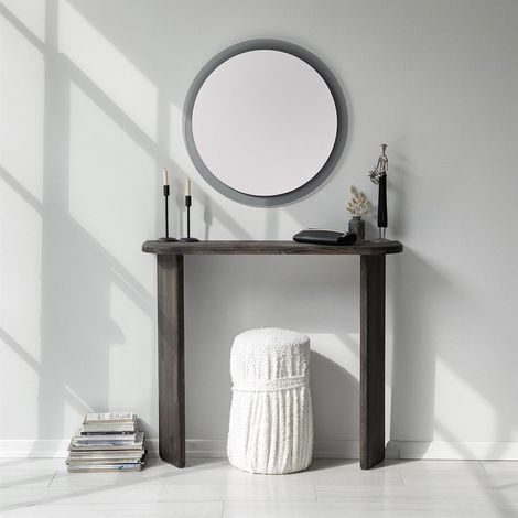 Console moderne Ikram L100cm Bois massif Anthracite (1/4)