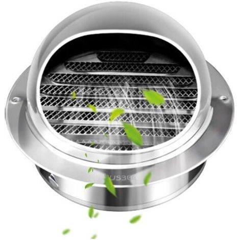 Grille d'Aération en Acier Inoxydable Rond avec Bouche Anti-insectes et Lamelles, Grille de Ventilation 150mm pour Mur Extérieur, Idéal pour Salle de Bains, Climatiseurs, Cuisine (1/5)