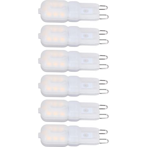 Packung mit 6 dimmbaren 3W G9 LED-Lampen, energiesparend, 360°-Beleuchtung, warmweiß, 220-240V, für Decken- und Pendelleuchten. (1/5)