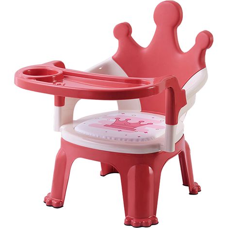 Rehausseur pour bébé, chaise haute amovible rouge, motif dessin animé, avec effets sonores, idéale pour la maison et la maternelle. (1/5)