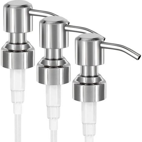 3 Pièces Distributeurs Pompe de Remplacement, Savon Lotion Liquide Ajutage Le maçon Pot Buse Bocal Tube d'extension pour Bouteilles Plastique 25mm - 30mm (1/5)