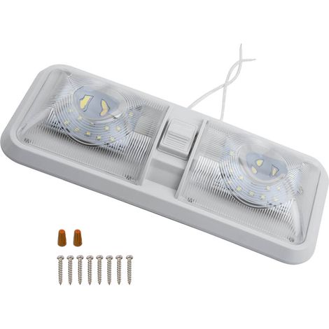 12V Doppelkuppel-LED-Deckenleuchte für Wohnmobile, Wohnwagen, Anhänger und Boote mit Ein-/Ausschalter. (1/5)