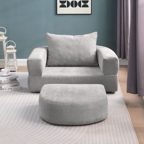 Canapé-lit futon compact, fauteuil convertible réversible avec coussin, canapé d'appoint moelleux, matelas transformable pour chambre/séjour/chambre d'hôtes/télétravail. (1/5)