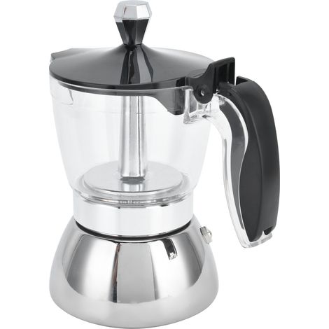 Cafetière italienne 4 tasses en acier inoxydable, cafetière moka, accessoires de cuisine (1/5)