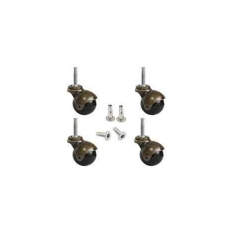 (4 pièces)Rouleaux à billes pivotants, 50 mm, Rouleaux de rechange pour meubles vintage pour chaise, table à feuilles, chariot à thé, capacité de charge de 120 kg chacun (1/5)