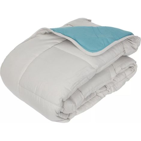 Couette chaude Bicolore Gamme Microfibre "Cocoon Non feu - Norme NF EN ISO 12952" toutes dimensions Toison d'or - Cocoon Galet Lac - 220 x 240 cm pour lit 2 places - Cocoon Galet Lac -
