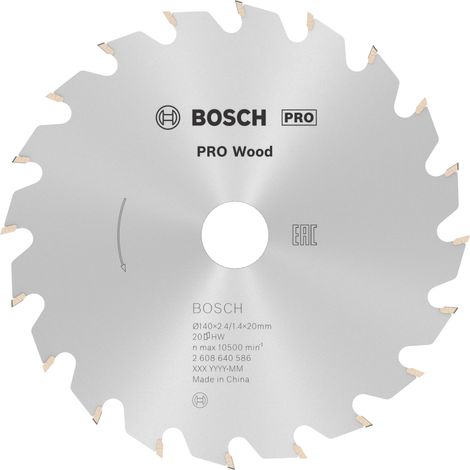 Bosch PRO Wood Kreissägeblatt, 140 x 2,4 x 20 mm, T20