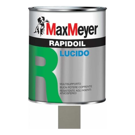 RAPIDOIL Smalto lucido a solvente per ferro e legno MaxMeyer Alluminio RAL 9006,0.75 lt