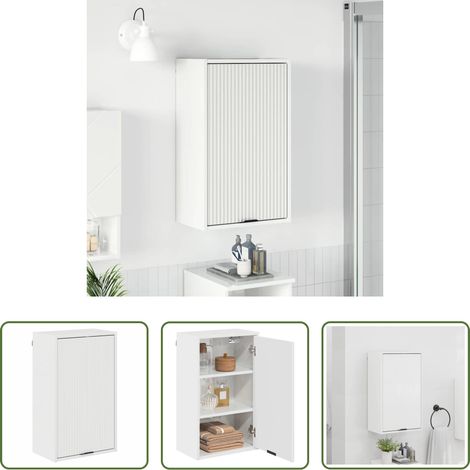 vidaXL Hochglanz Weiß - Badezimmerschrank Wandmontiert Hochglanz Weiß 39 x 23,5 x 65 cm (1/5)
