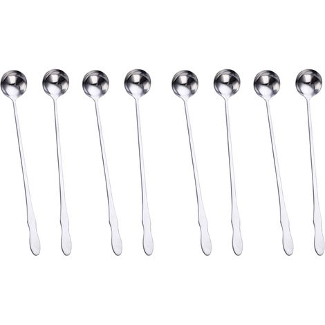 Cuillère À Thé Glacé - Cuillère À Cocktail En Acier Inoxydable - 25,5 Cm - Pour Bar Et Maison - Lot De 8 (1/5)