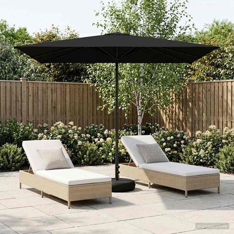 Paraguas de Jardín con Base 200 x 300 cm Poliéster Rectangular