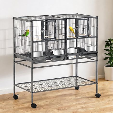 Cage pour oiseaux gris 95 x 45,5 x 102 cm (1/5)