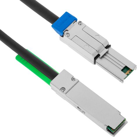 BeMatik - Cable QSFP+ SFF-8436 a MiniSAS SFF-8088 de 2m