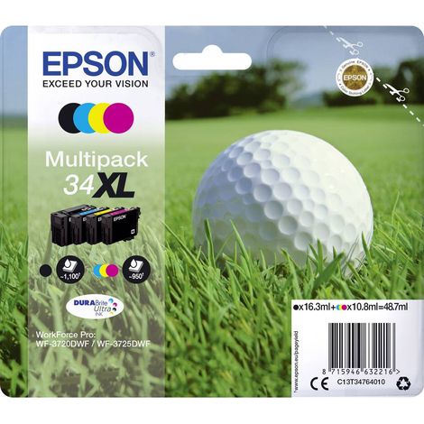 Epson Golf ball C13T34764010 cartouche d'encre 1 pièce(s) Original Rendement élevé (XL) Noir, Cyan, Magenta, Jaune (1/2)