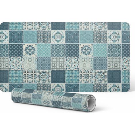 Alfombrilla de escritorio de vinilo con elegante estampado de mosaico de 90x45 cm.