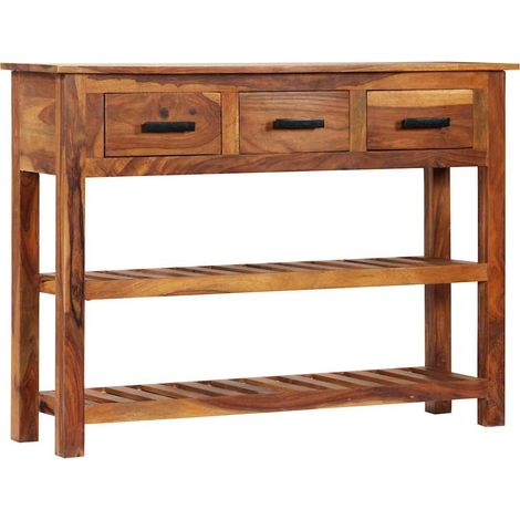 338032 vidaXL Sideboard with 3 Drawers 110x30x80 cm Solid Acacia Wood (1/5)