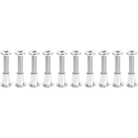 Lot de 10 écrous et vis hexagonales M6 x 30 mm en acier carbone nickelé, kit de visserie 12mm. (1/5)