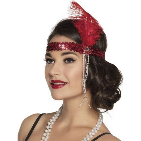 Fascia per capelli rossa in stile retrò