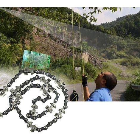 Tronçonneuse Portable Scie à chaîne manuelle 48 avec corde Scie à main d'extérieur élaguer Scie à arbre 65 acier manganèse Double face Tronçonneuse