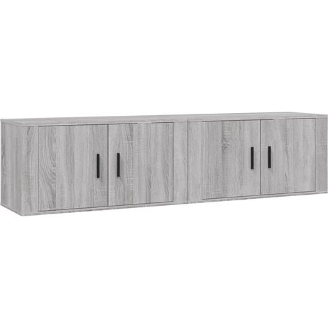 Mobili TV da parete scaffale multimediale credenza TV sala da pranzo soggiorno camera da letto 2 pezzi sonoma 80 x 345 x 40 cm grigio 020029018