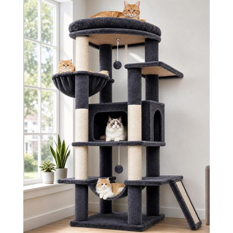 Arbre a Chat Stable avec Immense Plateforme pour 2-3 Chats S56 (1/5)
