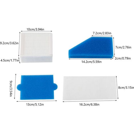 Set mit 5 Schaumstofffiltern für Staubsauger, Ersatzteile 787241, weiß/blau