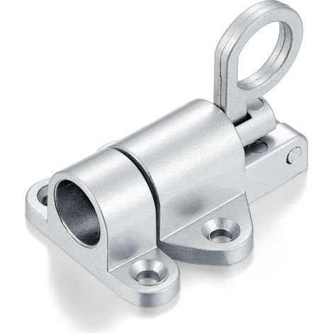 Lot de 7 verrous argentés à fermeture automatique - Verrou de sécurité automatique pour fenêtres et portails - Verrou de porte à ressort - Verrou de porte - Verrou à pêne dormant à ressort