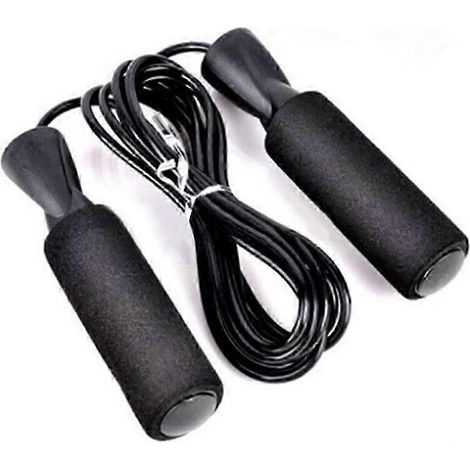 Corde à sauter ajustable compatible avec le fitness, la boxe et l'entraînement des déplacements (1 corde) Noire (1/5)
