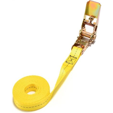 Sangle d'arrimage 1 m avec cliquet - 25 mm de large - Crochet à cliquet - Fixation sans crochet - Sangle de fixation pour voiture, diable, bagages - Camping - Charge fixe (2) (1/5)