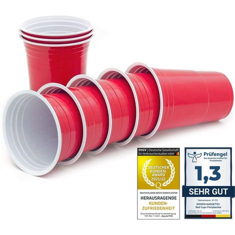 50 Gobelets réutilisables, Rouge, 473 ml, Parois épaisses, Fête (1/5)