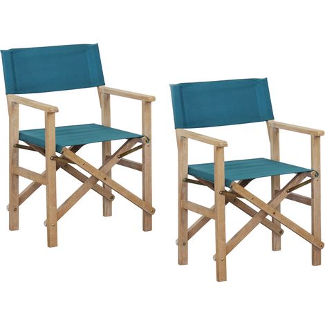 Set di 2 sedie regista da giardino richiudibili Brindisi Blu Corallo (1/5)